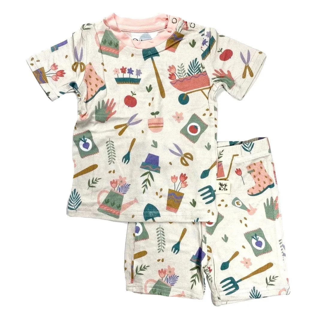 Kozi & Co Peony Tools S/S Pajama Set with Shorts