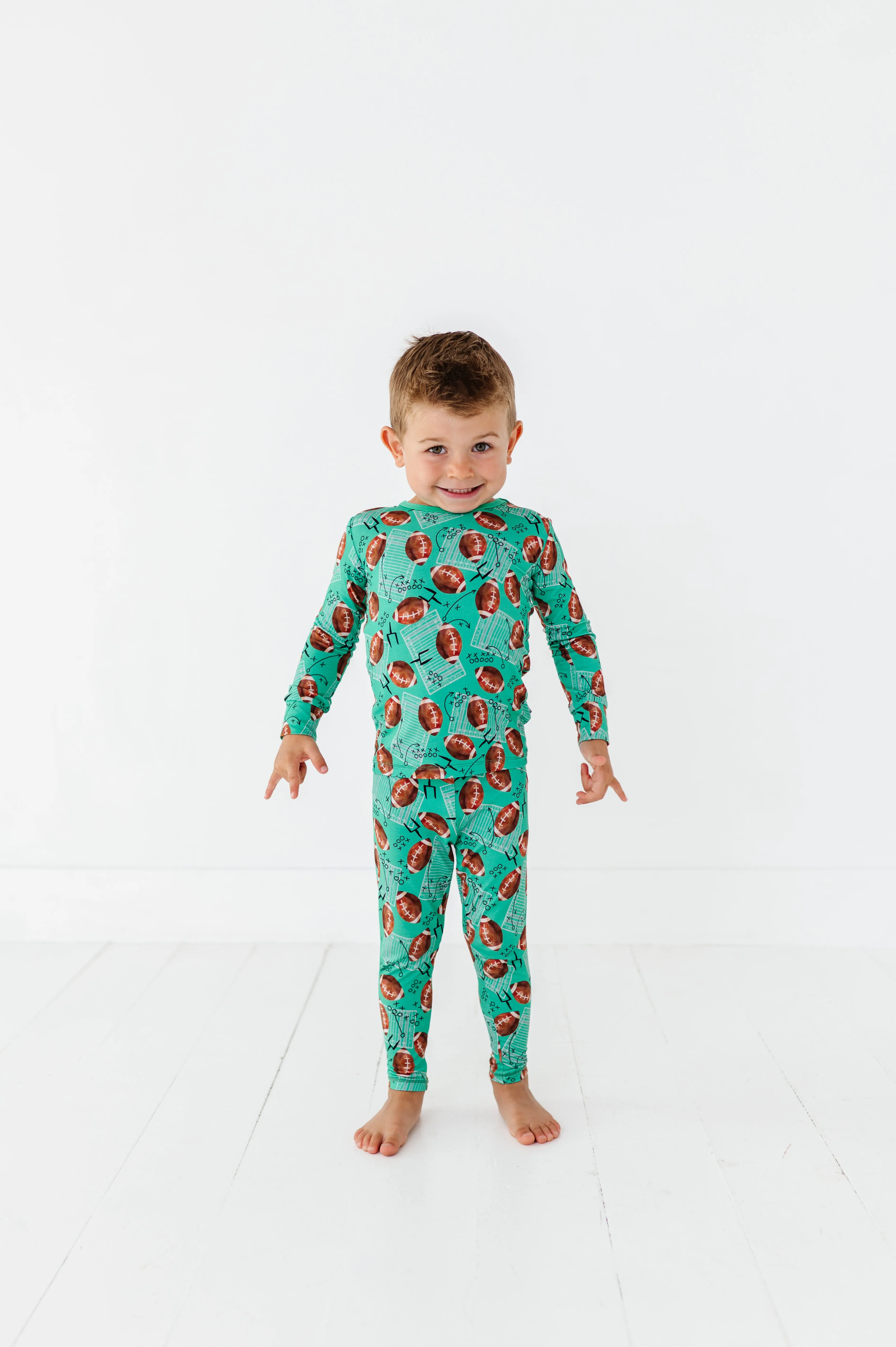 Macaron   Me Long Sleeve Toddler PJ Set - Football Field