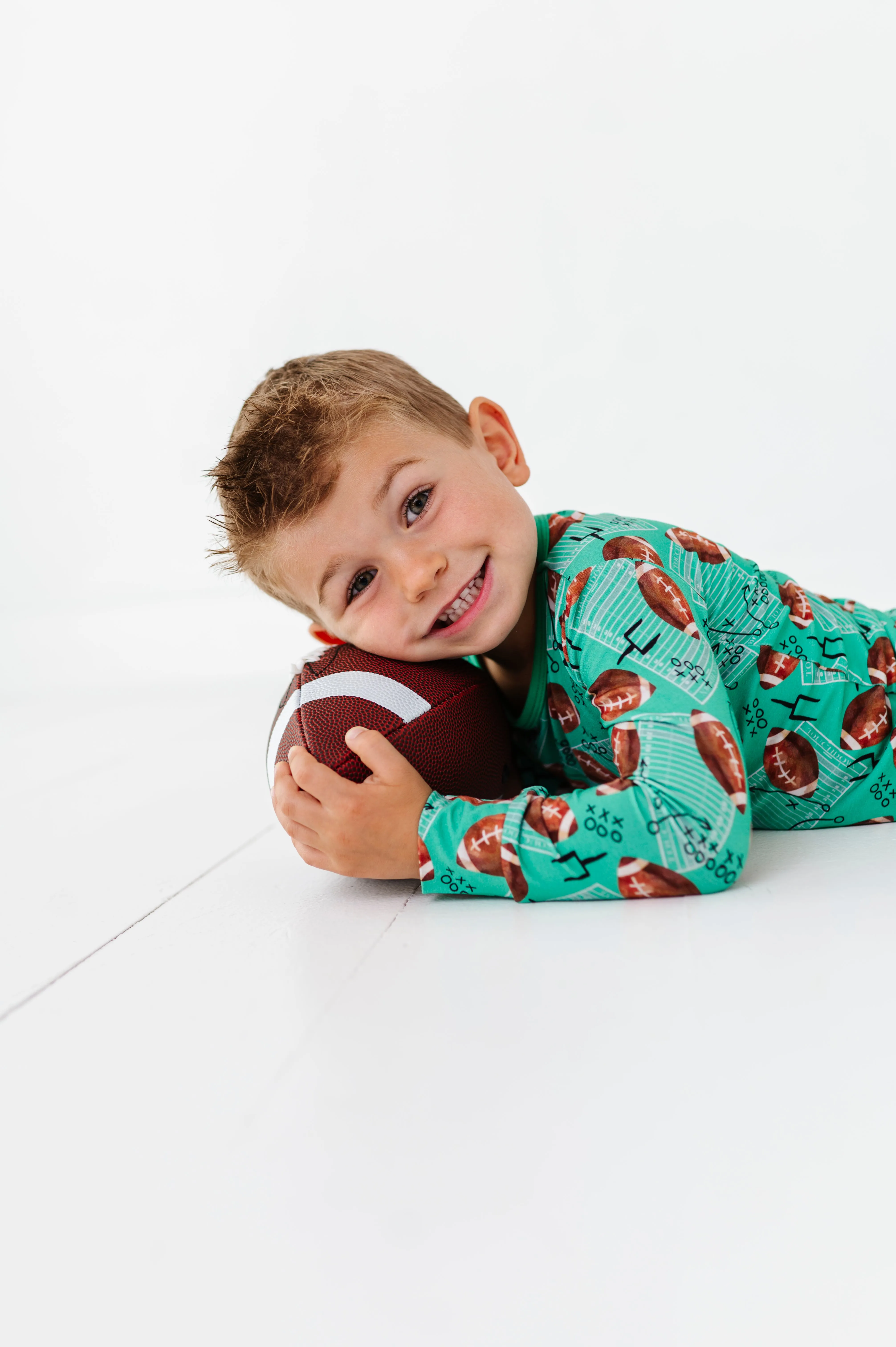 Macaron   Me Long Sleeve Toddler PJ Set - Football Field