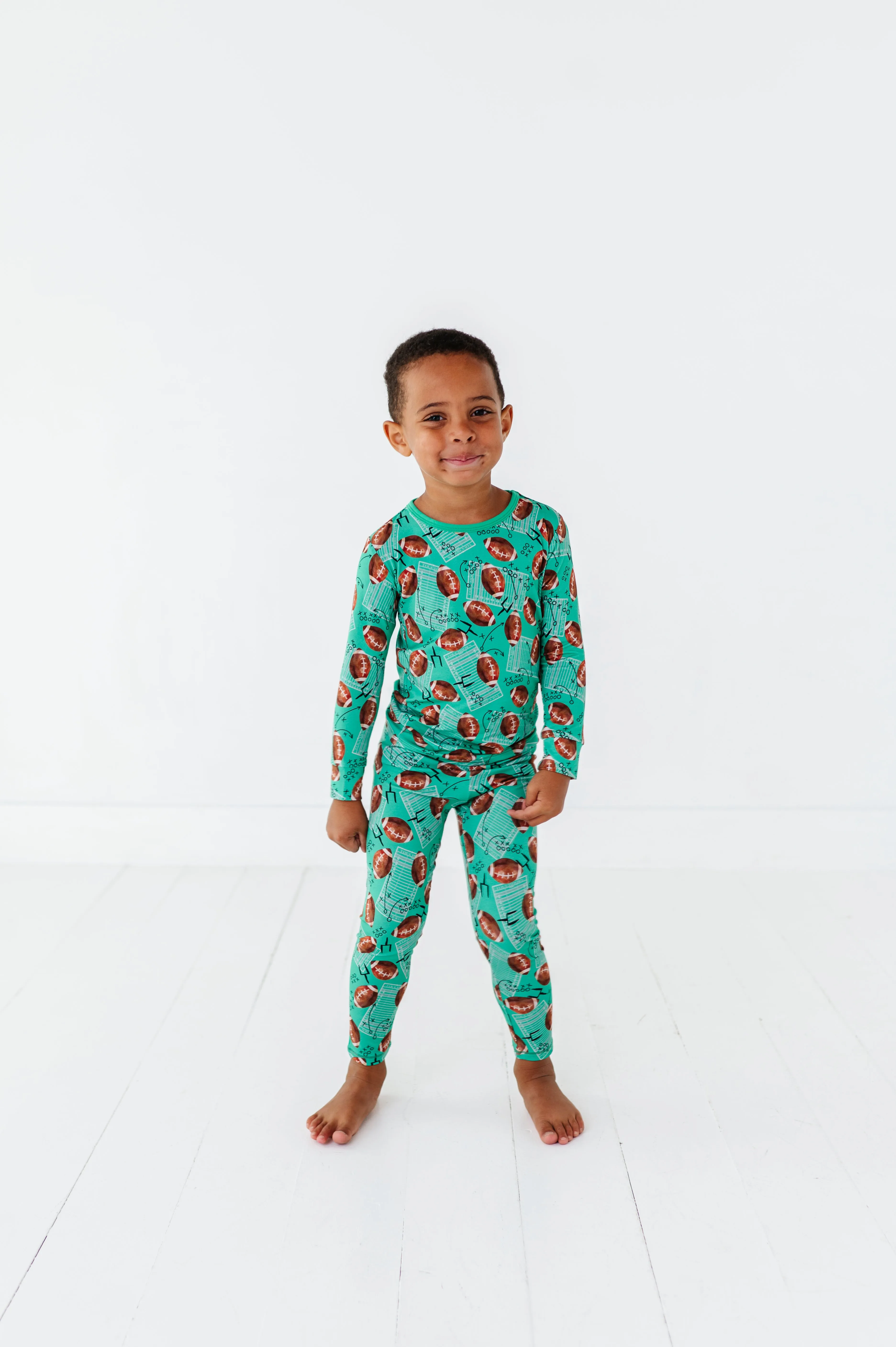 Macaron   Me Long Sleeve Toddler PJ Set - Football Field