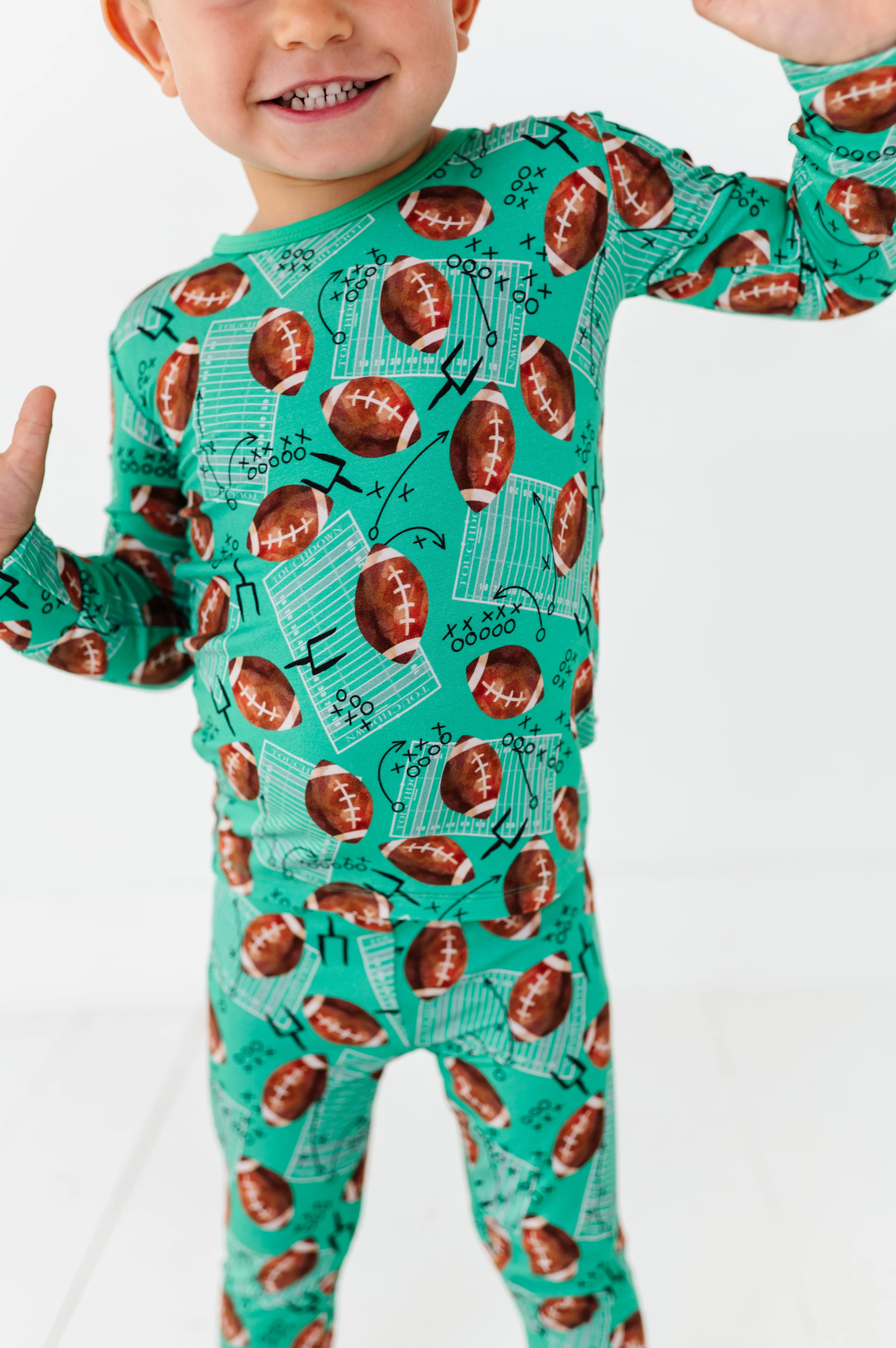 Macaron   Me Long Sleeve Toddler PJ Set - Football Field