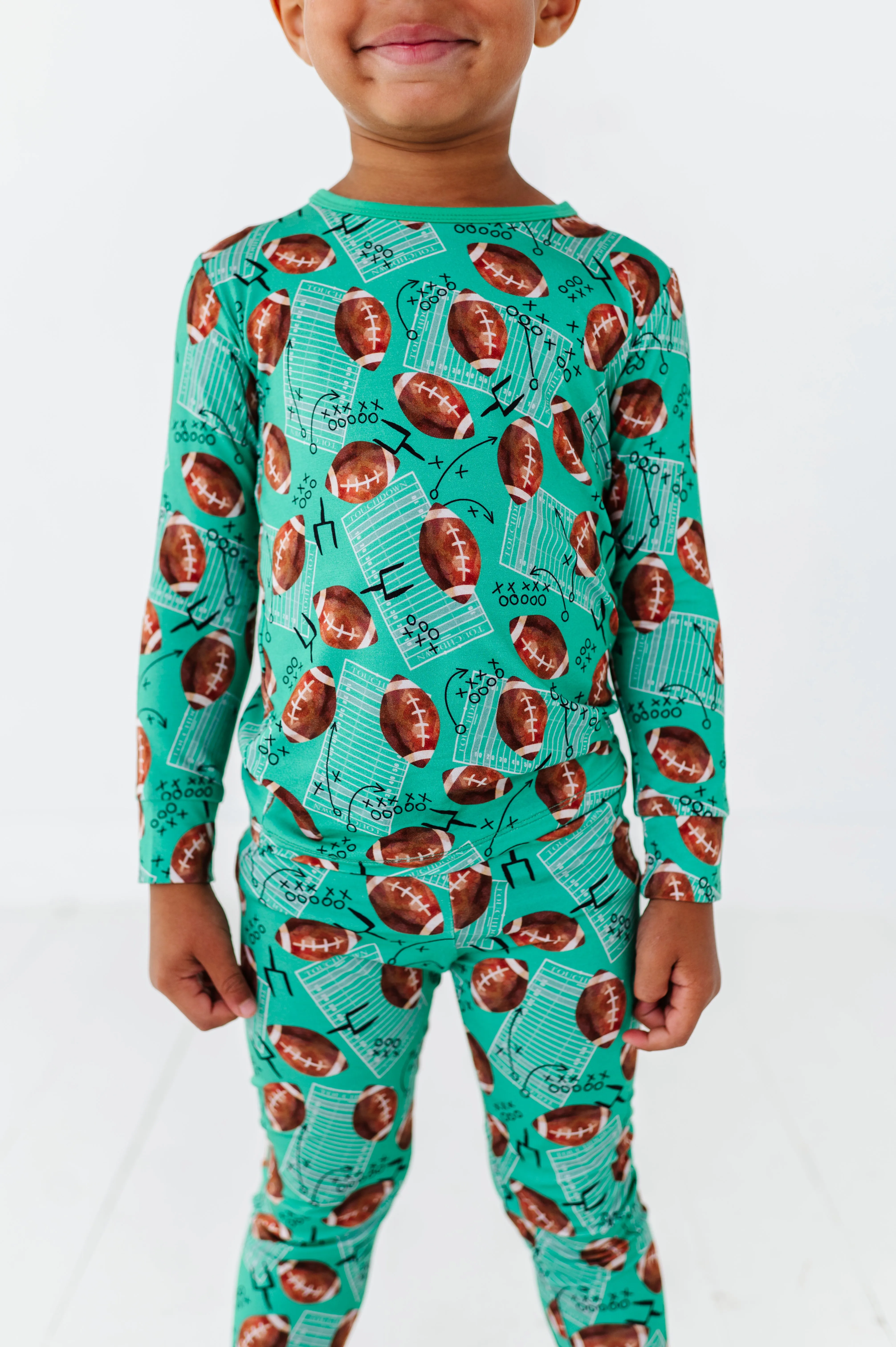 Macaron   Me Long Sleeve Toddler PJ Set - Football Field