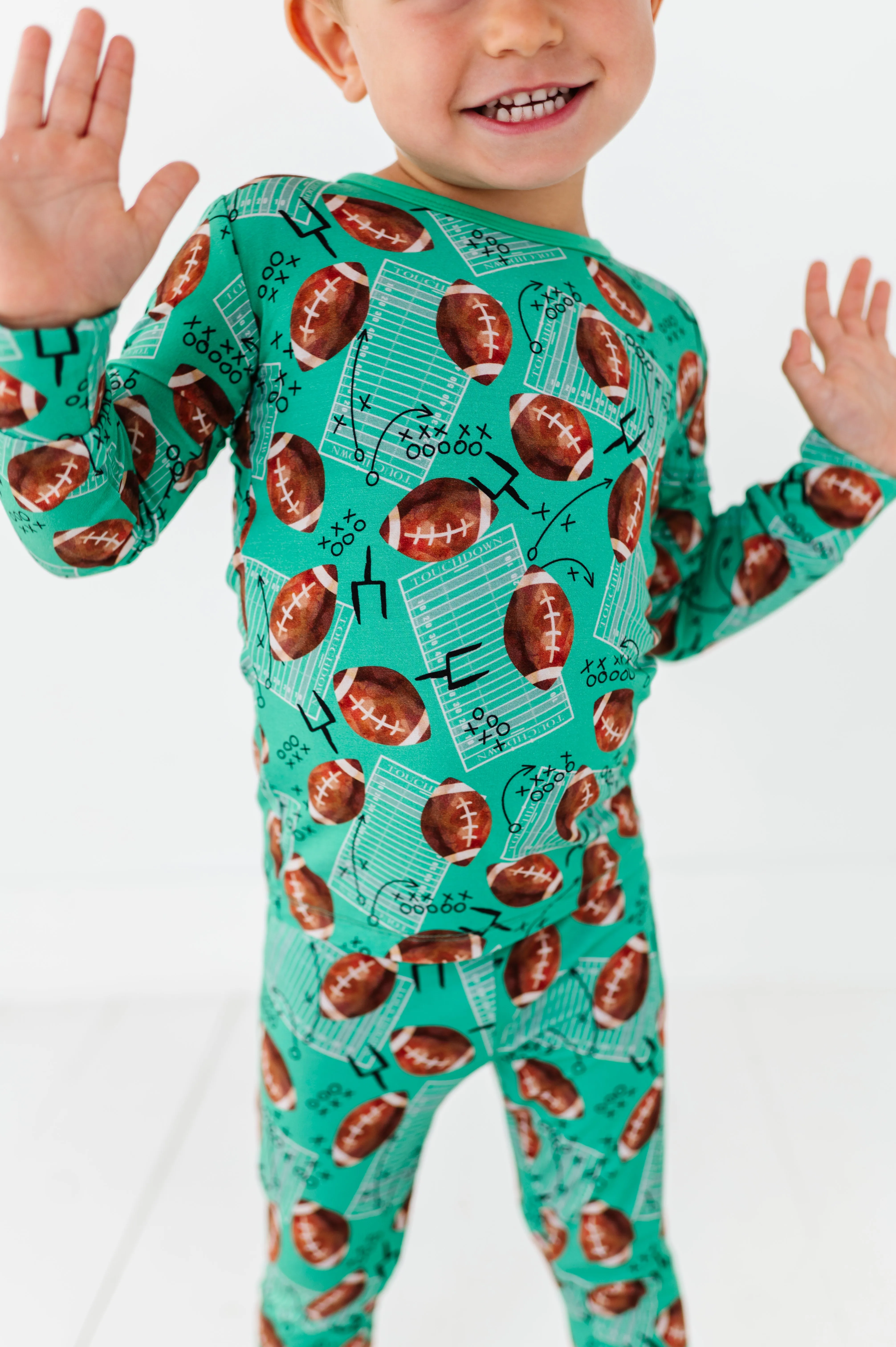 Macaron   Me Long Sleeve Toddler PJ Set - Football Field