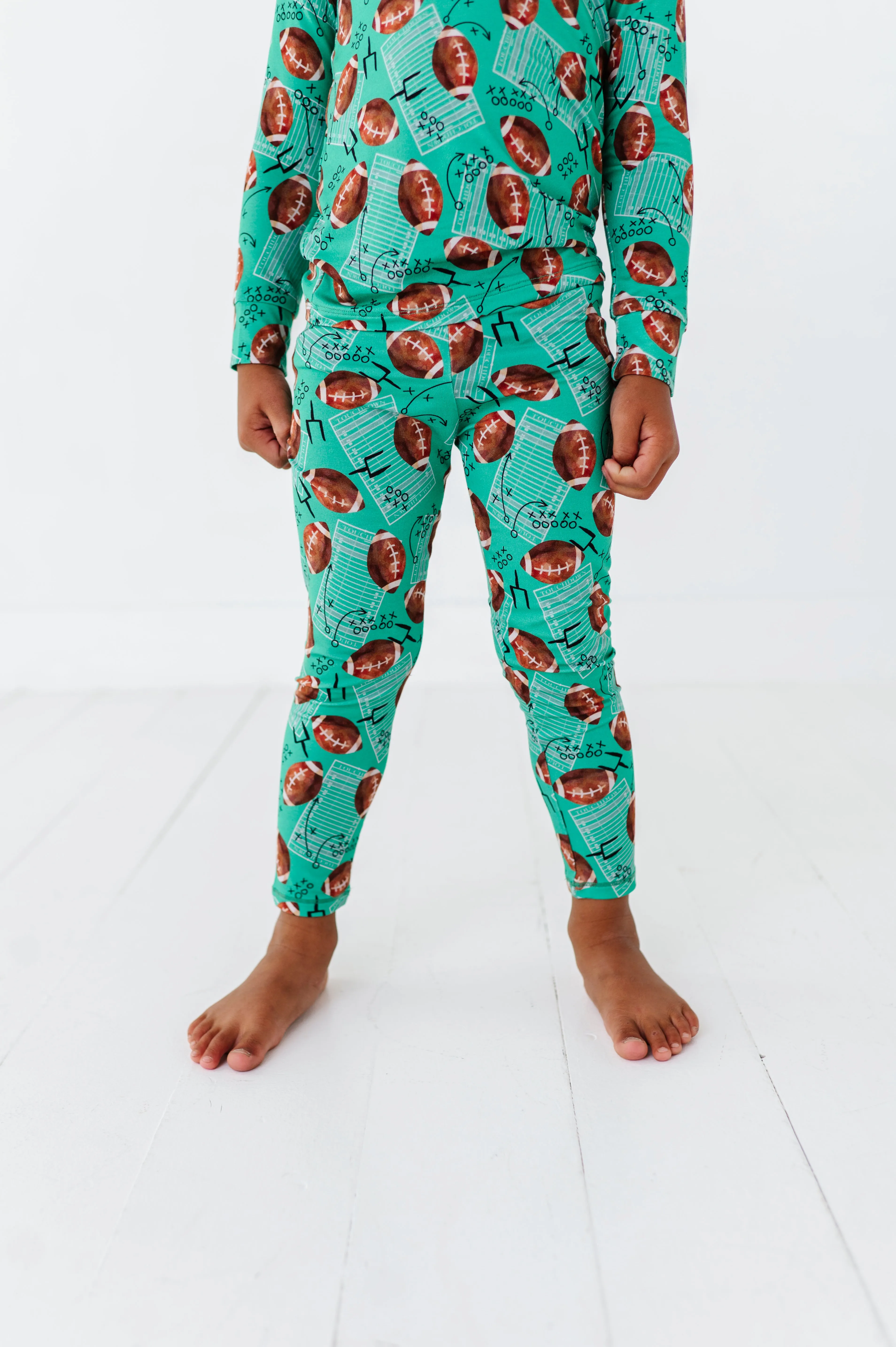 Macaron   Me Long Sleeve Toddler PJ Set - Football Field