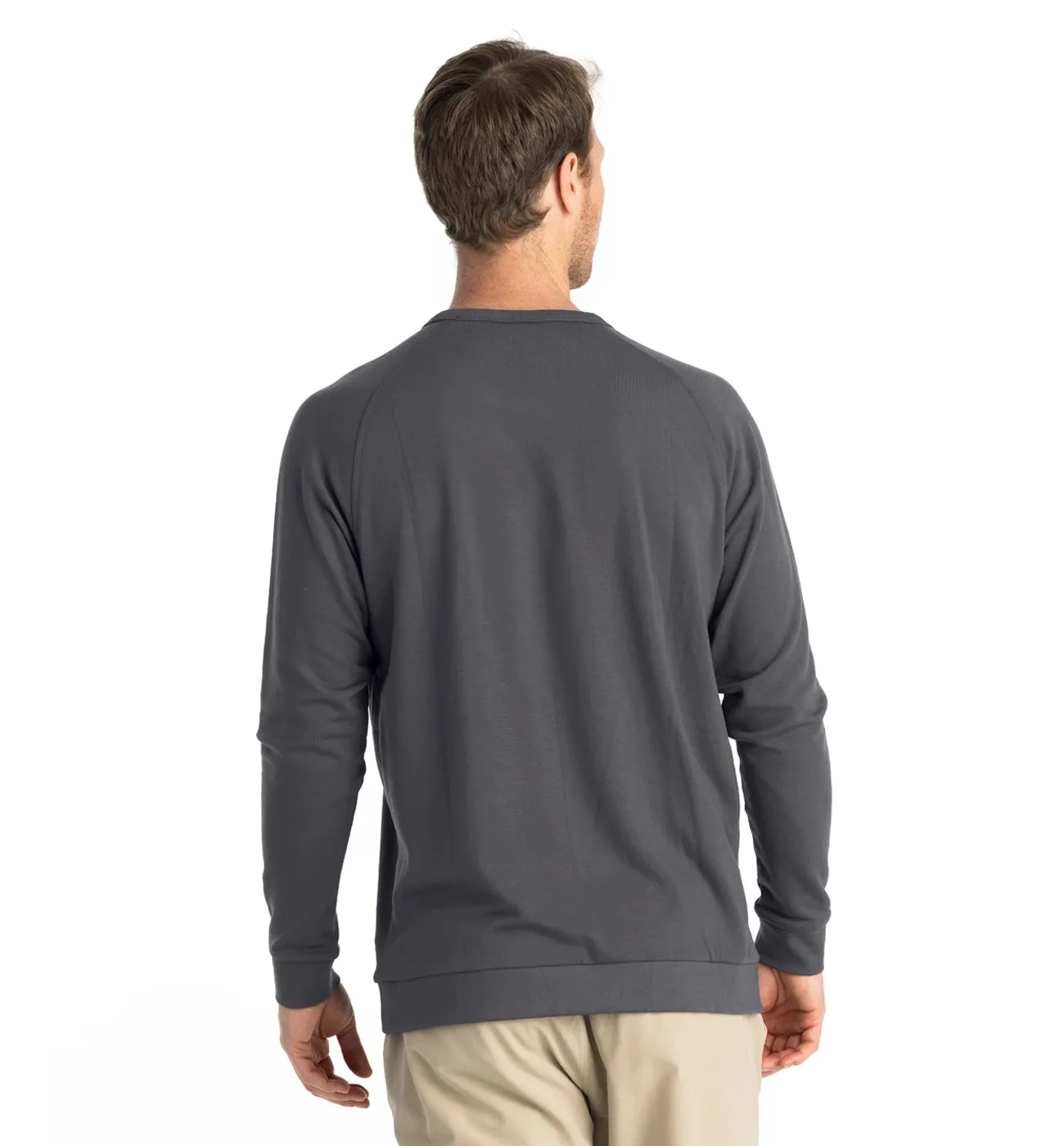 Men's Bamboo Lightweight Fleece Crew - Black Sand