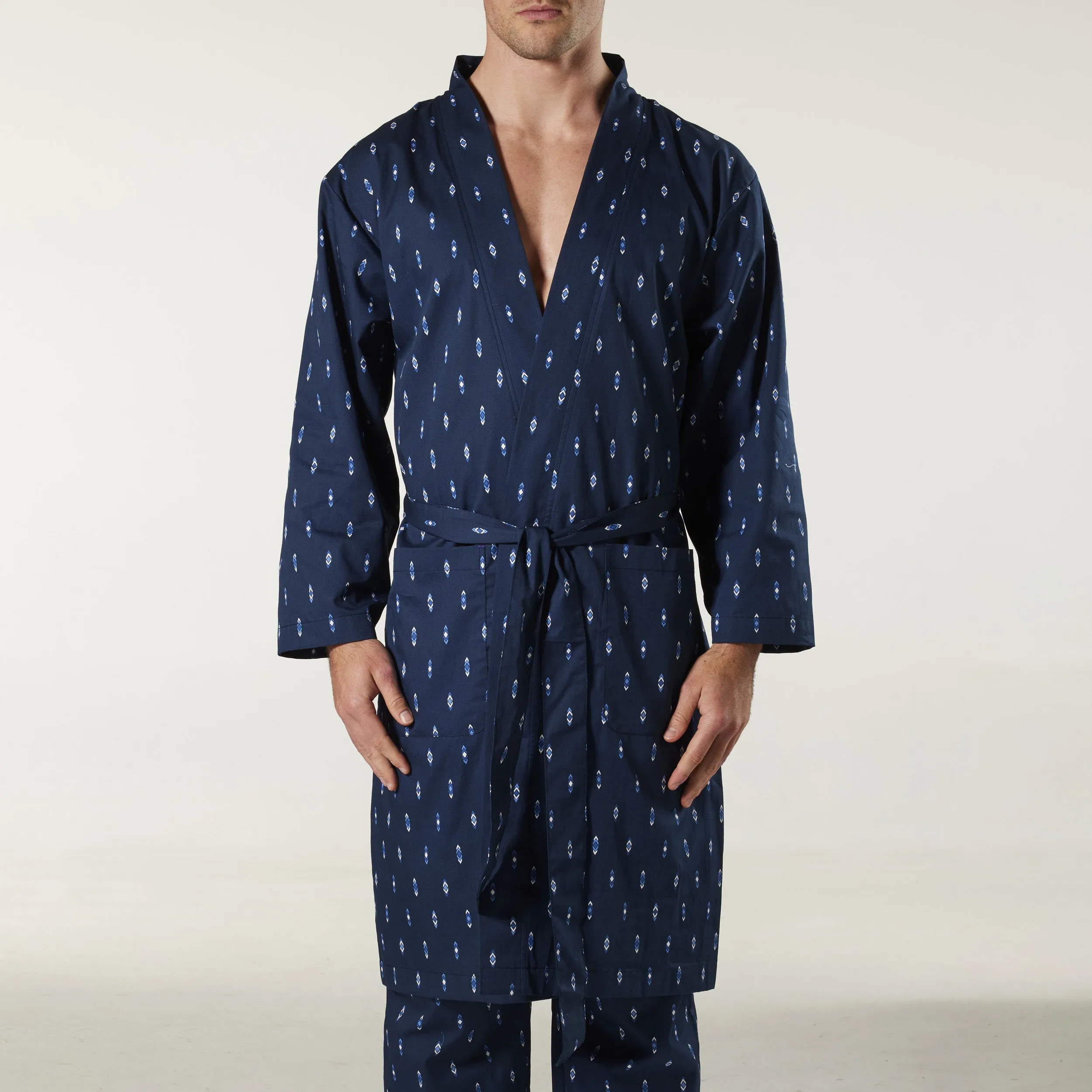 Men's Flint Cotton Robe - Navy