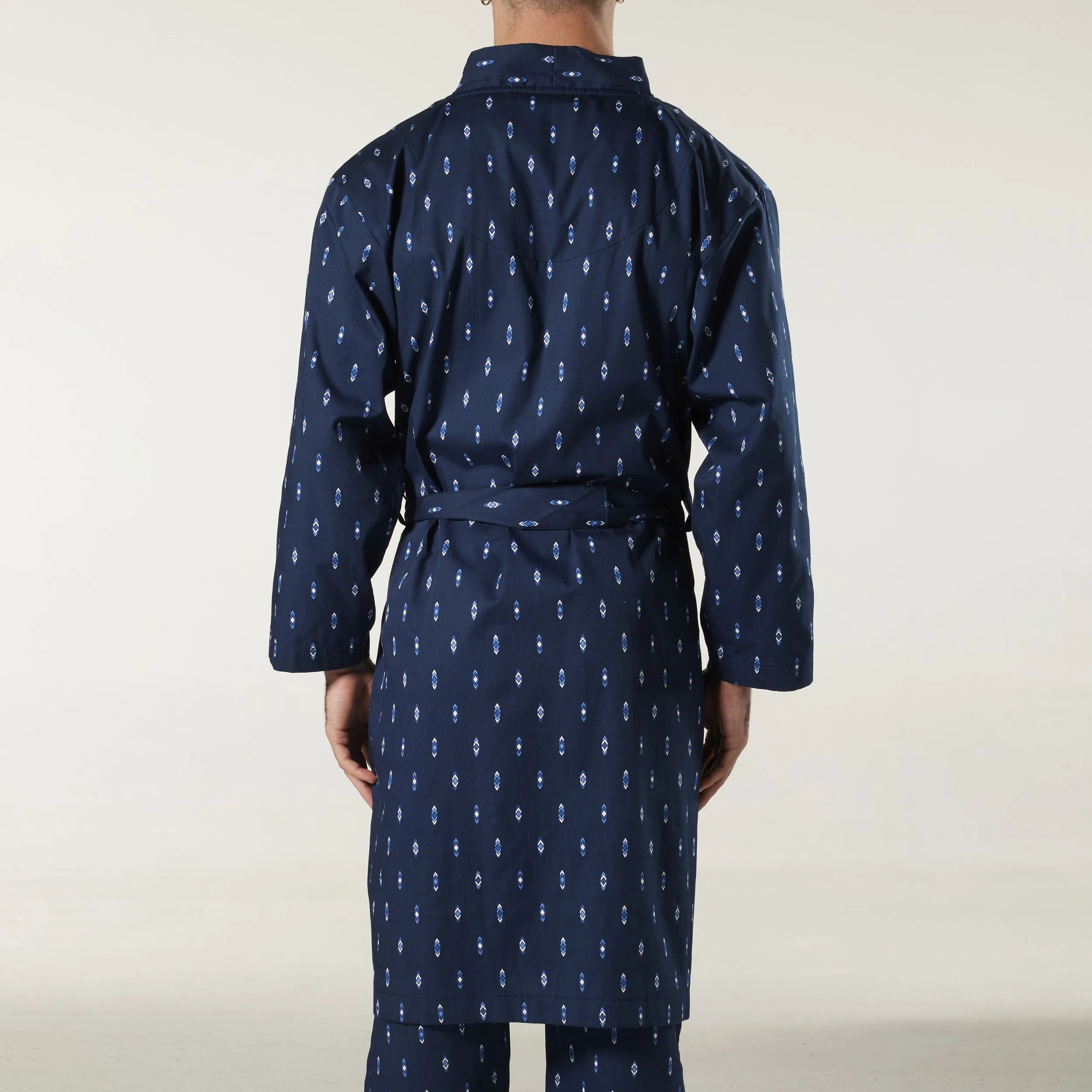 Men's Flint Cotton Robe - Navy