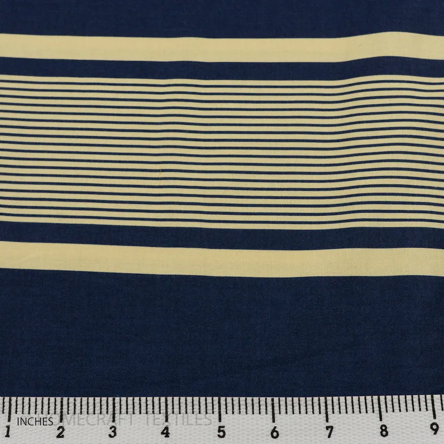 Navy Wide Outdoor Stripe Cotton Print