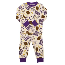 Purple And Yellow Touchdown Bamboo Pajamas