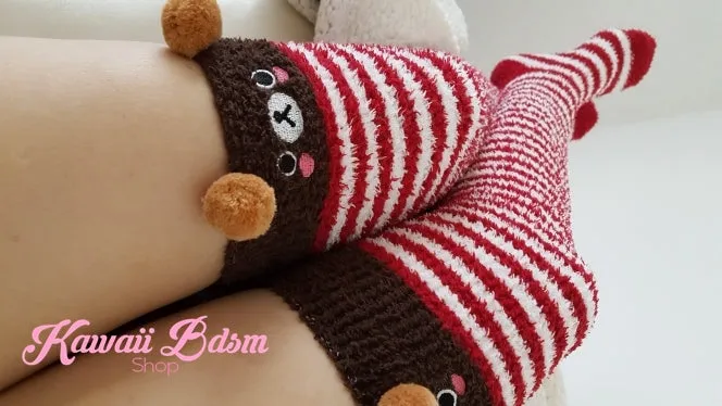 Red Bear Thigh Highs