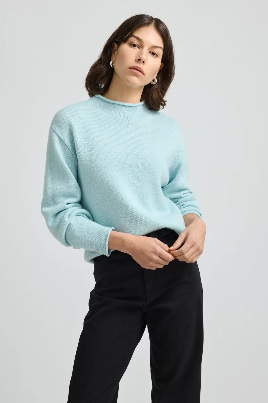 RELAXED FIT MOCK NECK