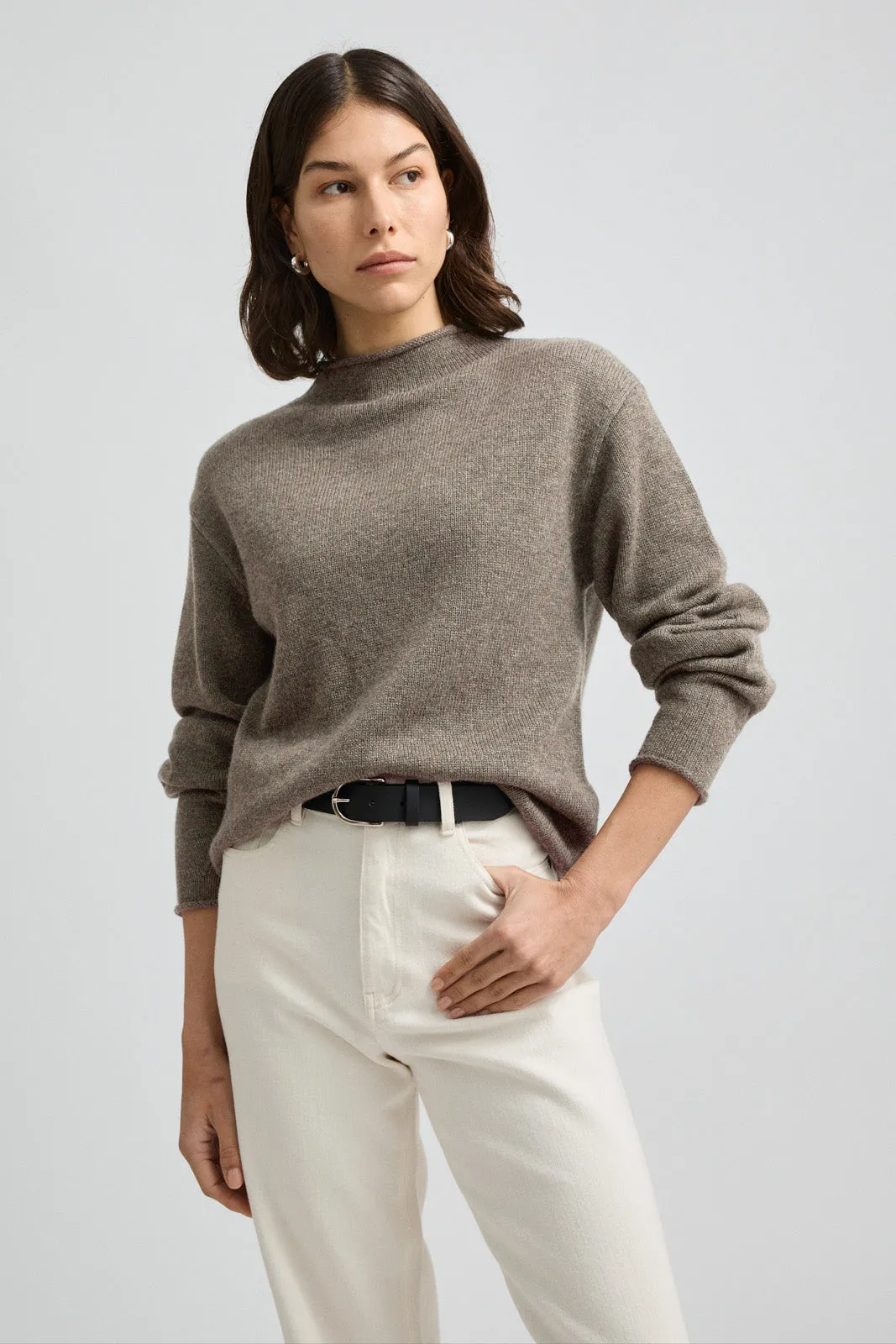 RELAXED FIT MOCK NECK