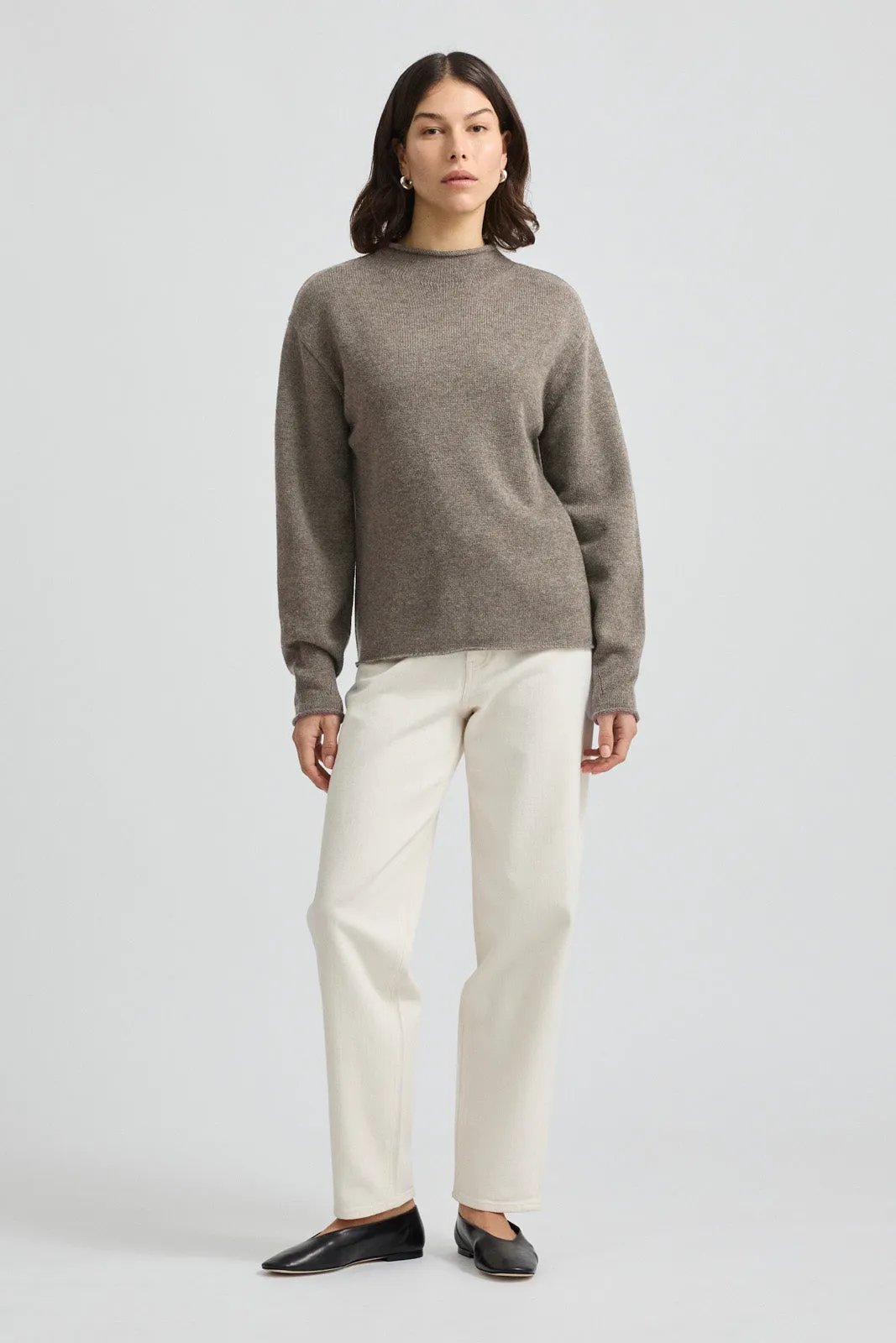 RELAXED FIT MOCK NECK