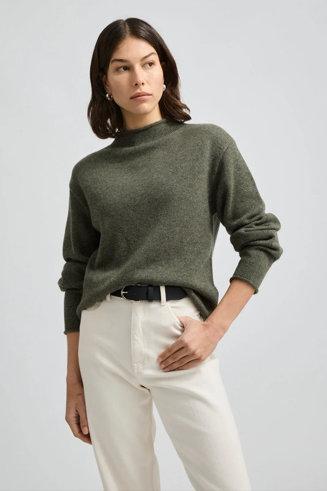 RELAXED FIT MOCK NECK