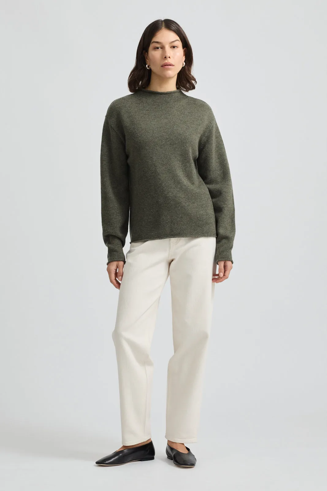 RELAXED FIT MOCK NECK