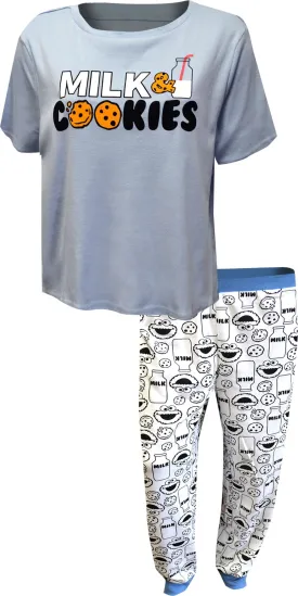 Sesame Street Cookie Monster Plus Size Jogger Pajama Set