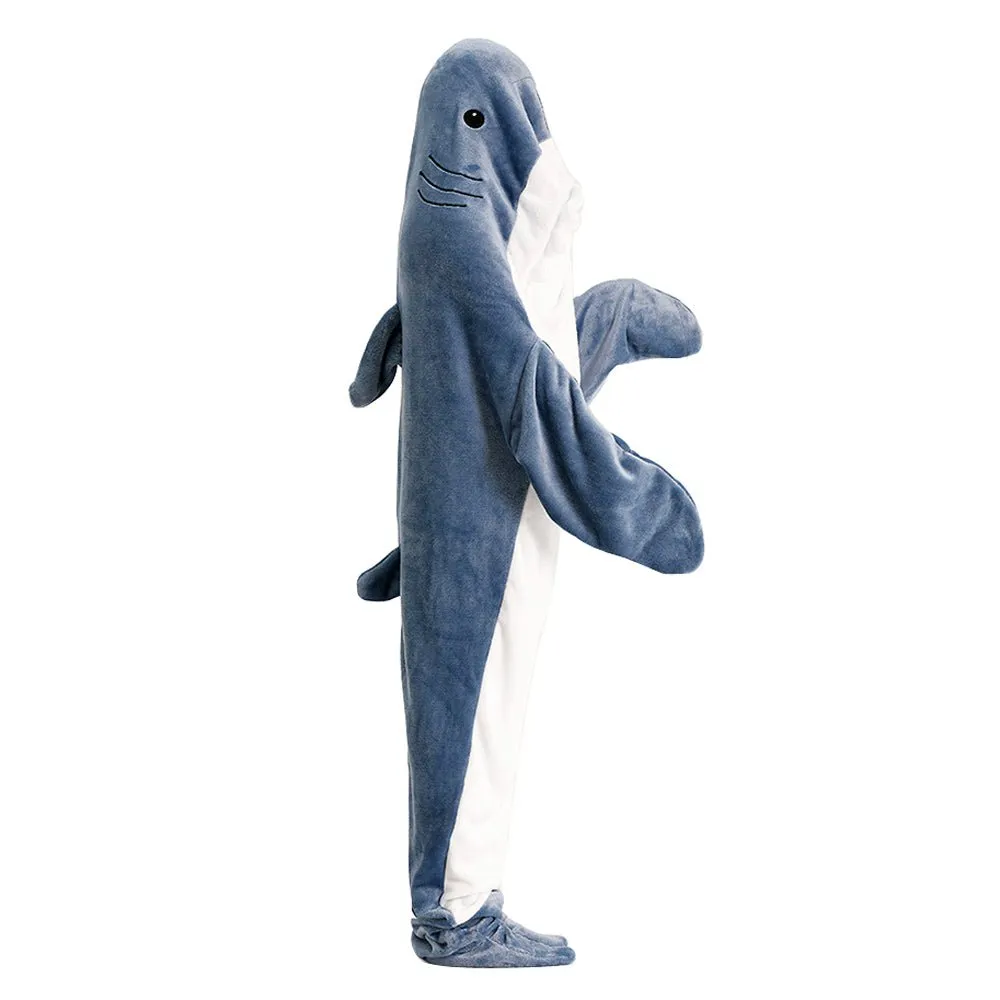 Shark Blanket Sleeping Bag Loose Onesies Pajamas Adult Super Soft Fleece Hoodie