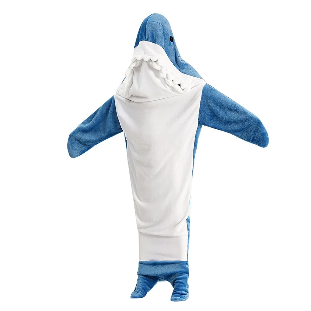 Shark Blanket Sleeping Bag Loose Onesies Pajamas Adult Super Soft Fleece Hoodie