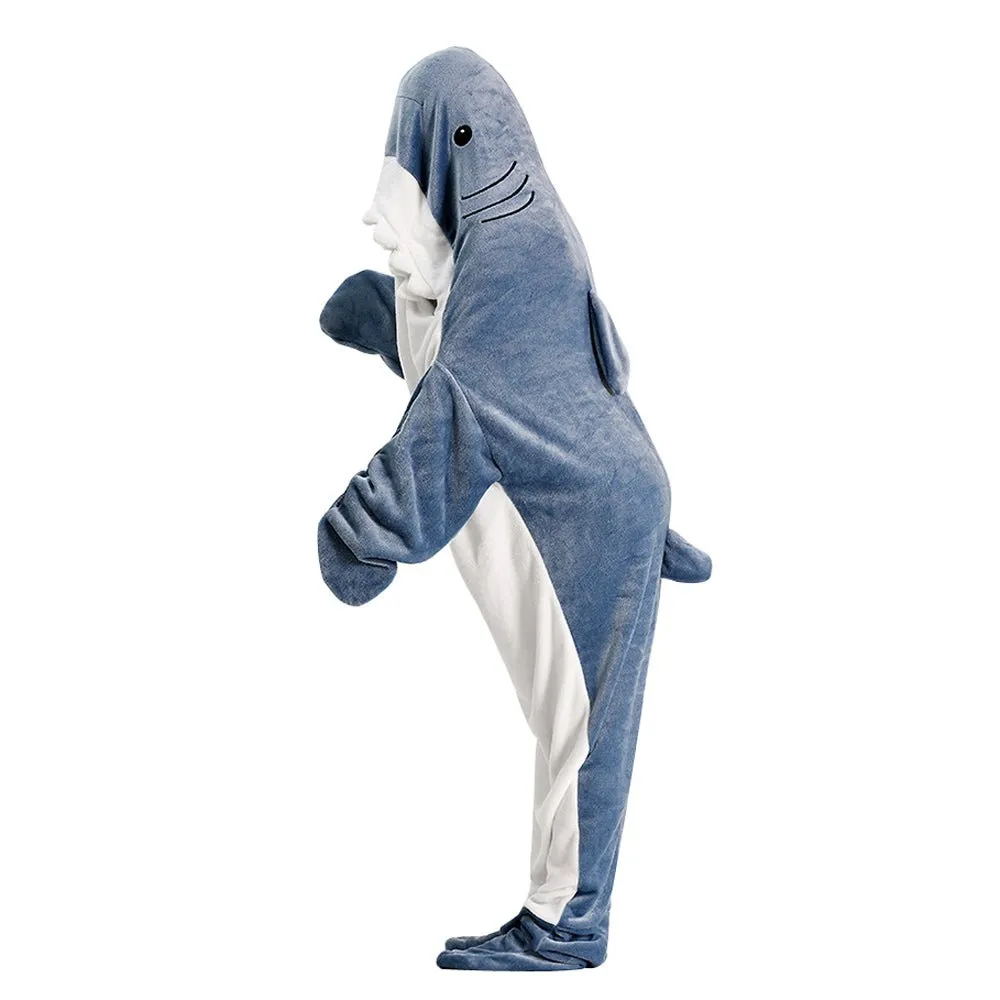 Shark Blanket Sleeping Bag Loose Onesies Pajamas Adult Super Soft Fleece Hoodie