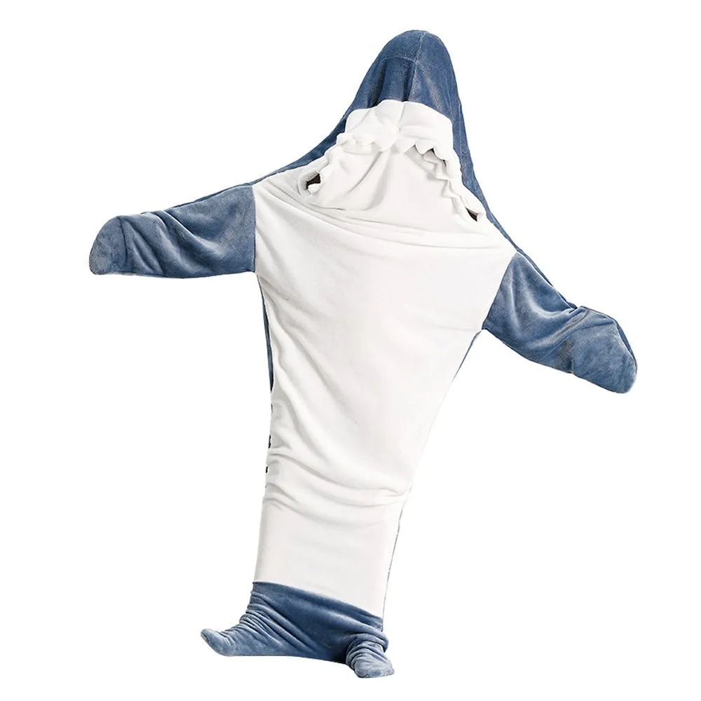 Shark Blanket Sleeping Bag Loose Onesies Pajamas Adult Super Soft Fleece Hoodie