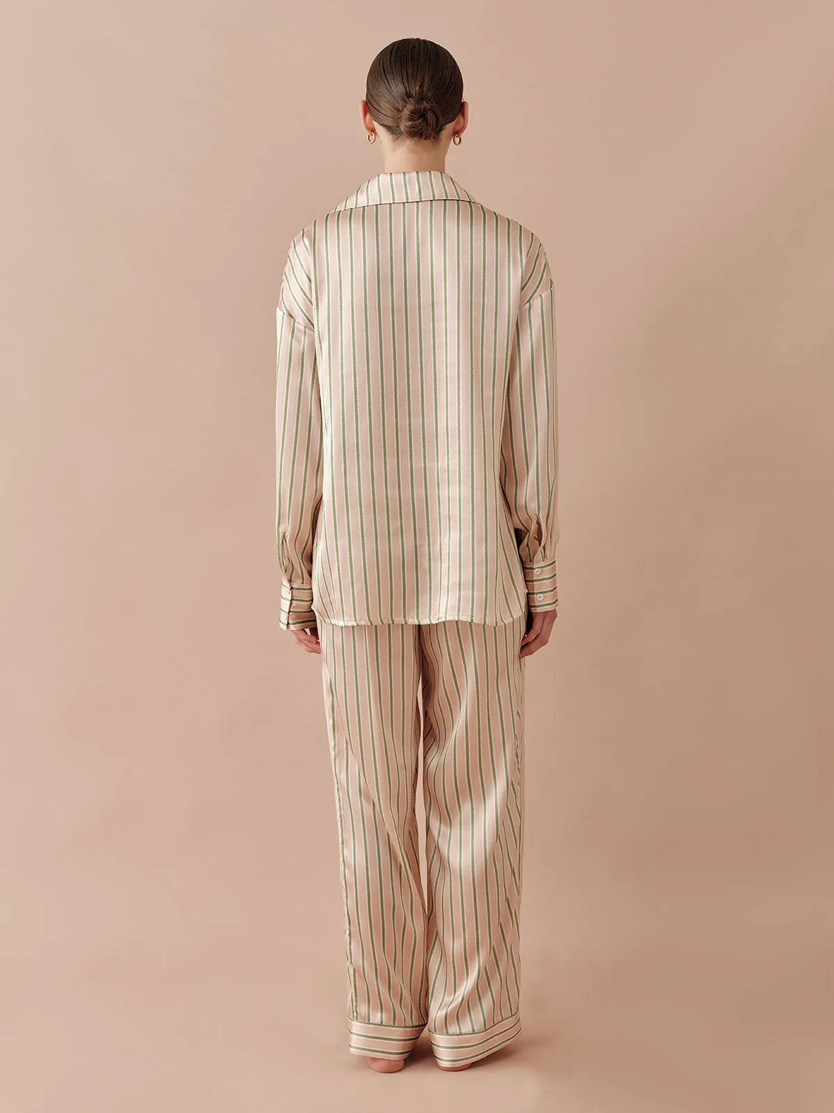 SILKINC Classic Striped Color Clash Long Pajama Set