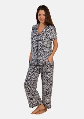 Sleepwear Set With Piping Detailing