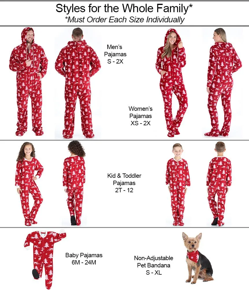 SleepytimePjs Family Matching Fleece Cranberry Deer Footed Onesie Pajamas