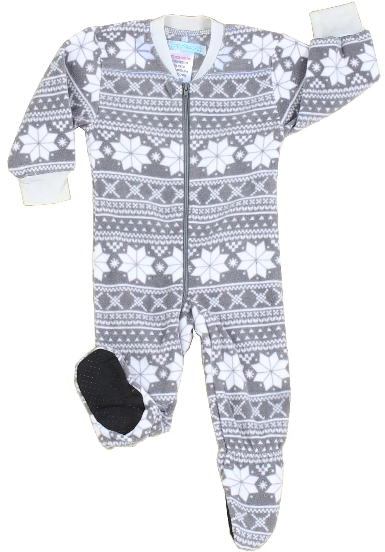 SleepytimePjs Family Matching Grey Snowflake Onesie Footed Pajamas