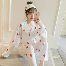 Strawberry Print Pajamas