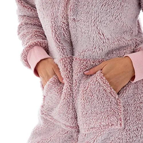 The Big Softy - Adult Pajamas for Women, Teddy Fleece Womens Pajamas, Fuzzy Pajama for Women, Teens PJs (Pink)