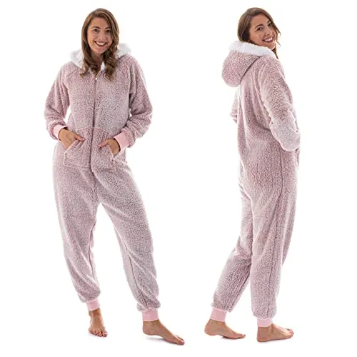 The Big Softy - Adult Pajamas for Women, Teddy Fleece Womens Pajamas, Fuzzy Pajama for Women, Teens PJs (Pink)