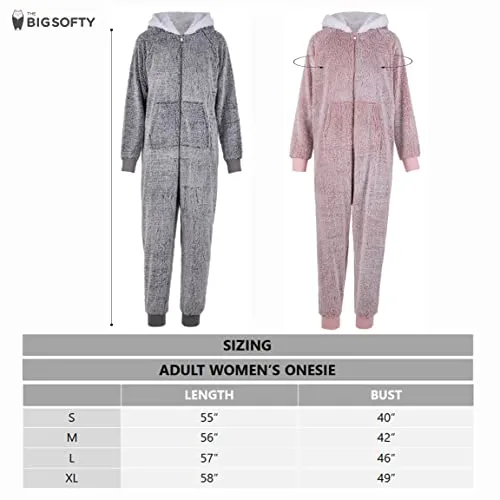 The Big Softy - Adult Pajamas for Women, Teddy Fleece Womens Pajamas, Fuzzy Pajama for Women, Teens PJs (Pink)