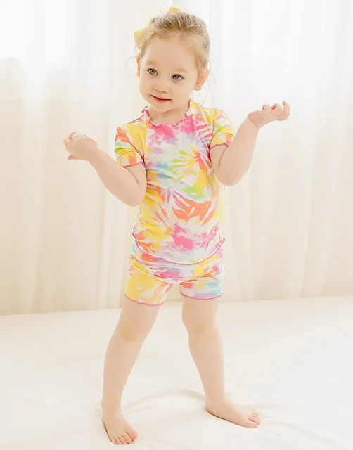 Tie Dye Rainbow Bamboo Short Sleeve Pajamas