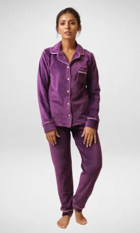 Women Pyjama Winter Velvet - Purple