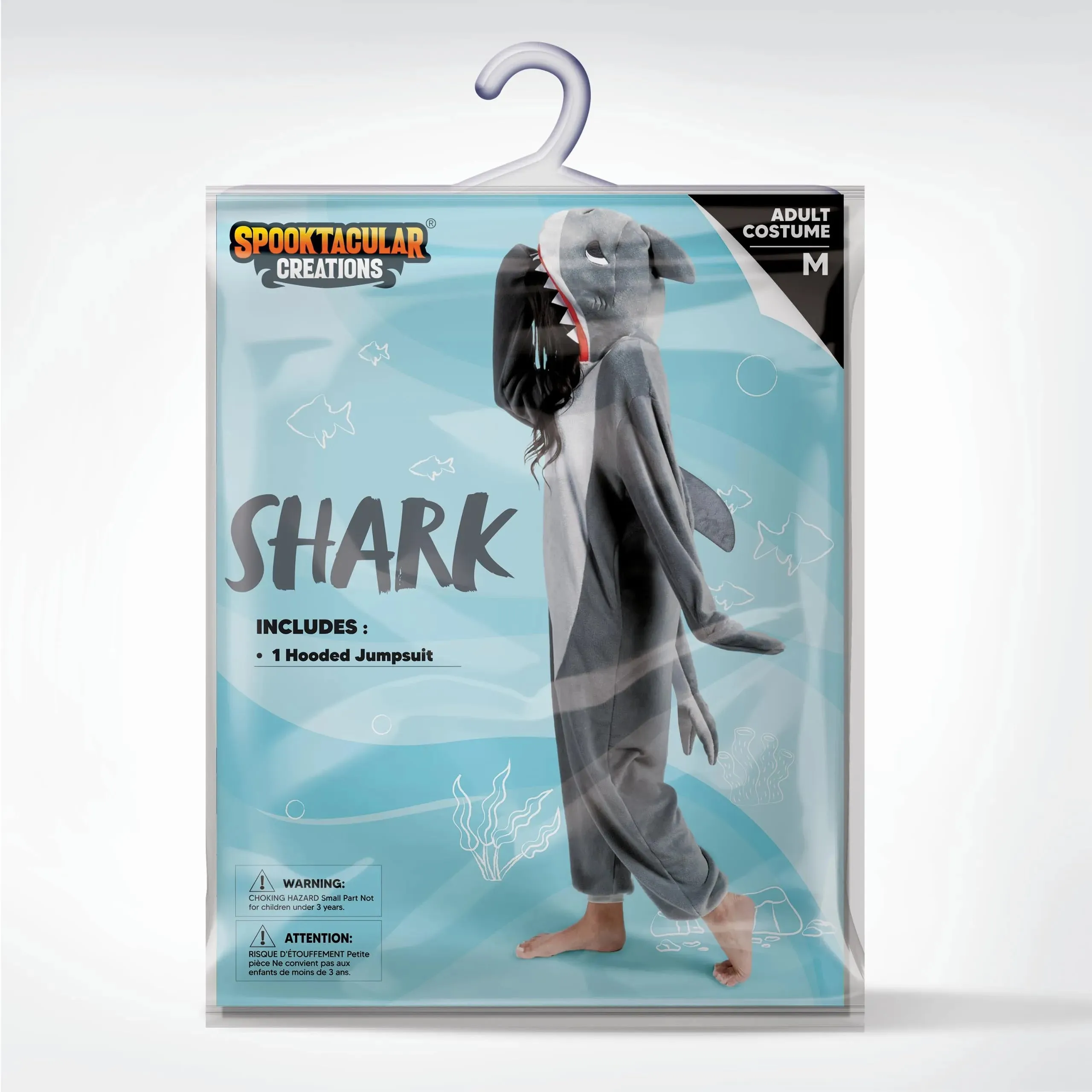 Women Shark Pajama Plush Costume with Hat Tail Dress Up