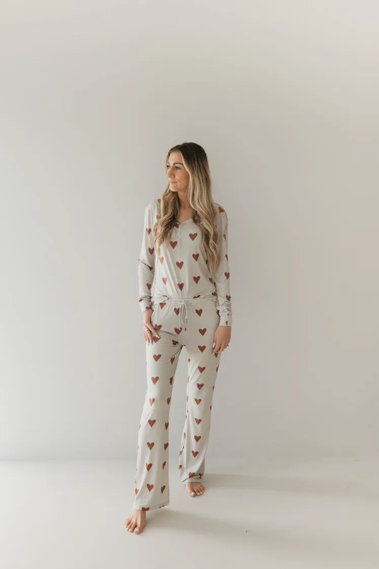 Women's Bamboo Pajamas | Queen Of Hearts Paisley’s Hand Drawn Print