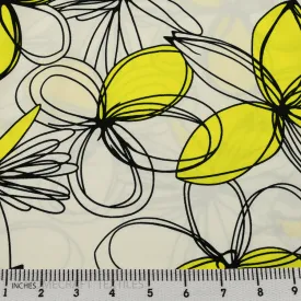 Yellow Abstract Floral Cotton Print