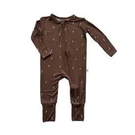 Zipper Romper - Brown Lightning